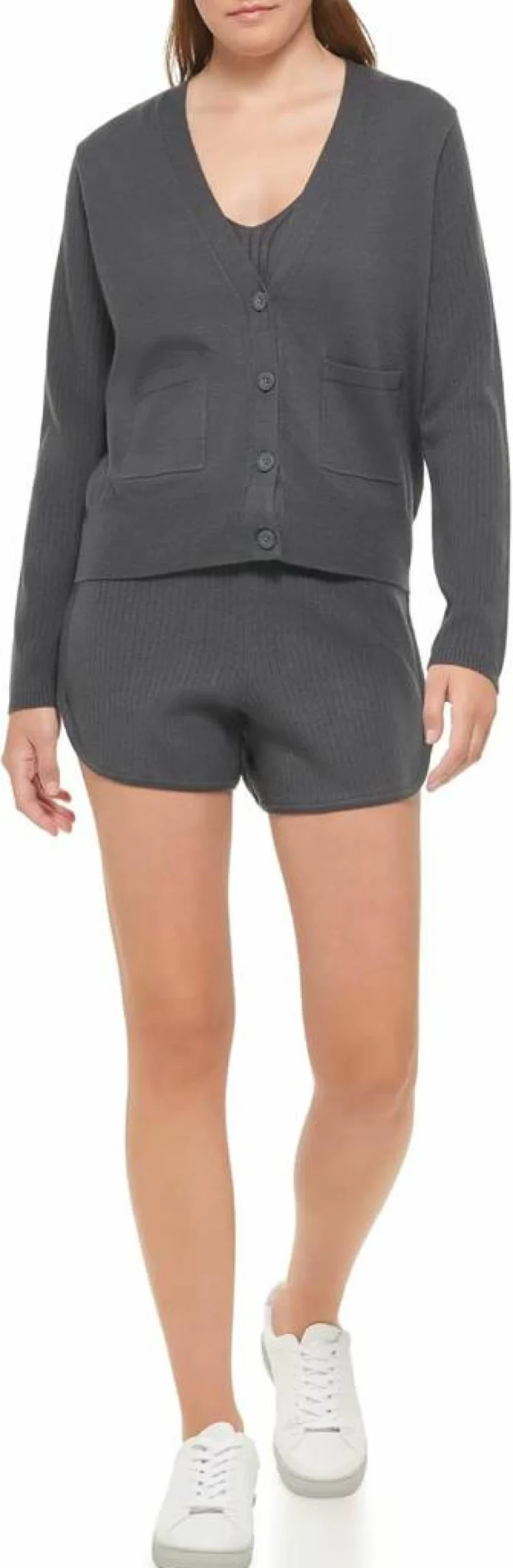 Calvin Klein Women's Button-Up Sweater with Front Pockets | Casual Comfort Knit Top