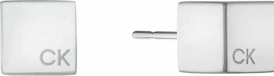 Calvin Klein Women's Modern Sculpted Cube Stud Earrings in Sterling Silver | Minimalist Luxury Jewelry