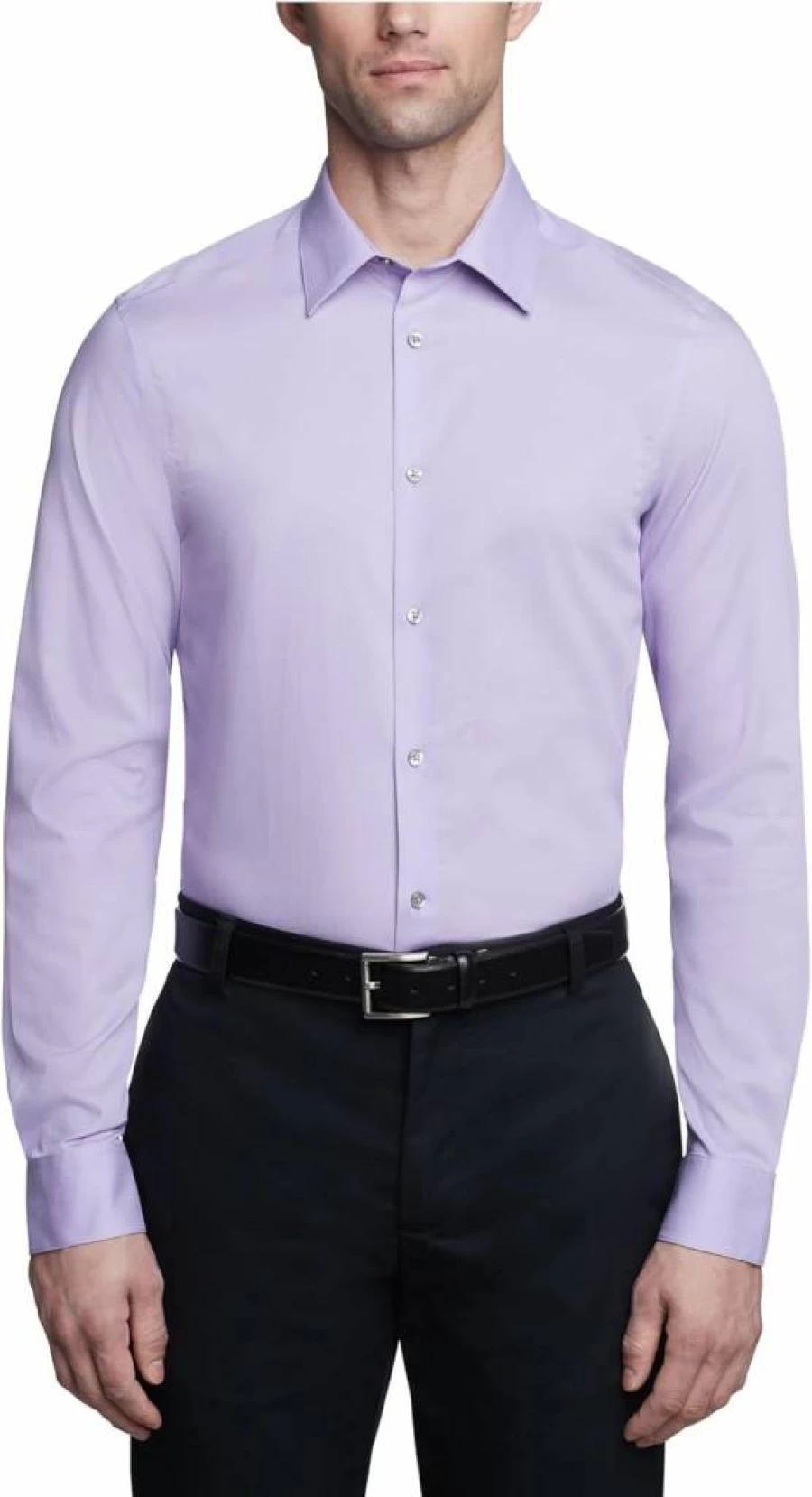 Calvin Klein Men's Slim Fit Non-Iron Solid Dress Shirt - Amazon Exclusive Formal Wear