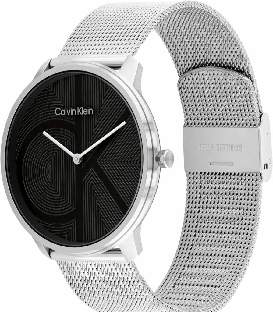 Calvin Klein Women's CK Iconic 35mm Stainless Steel Mesh Quartz Watch - Water Resistant Fashion Timepiece for Everyday Style - Gift for Her