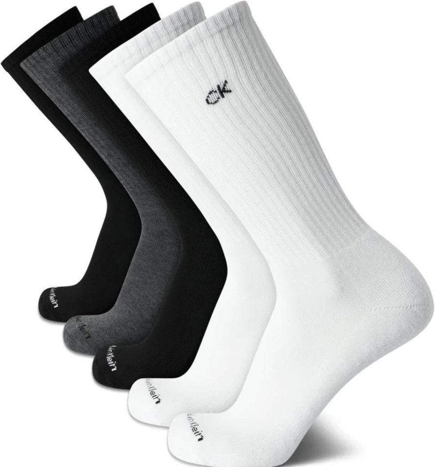 Calvin Klein Men's Athletic Crew Socks 5-Pack - Mid Calf Casual Socks for Men Size 7-12