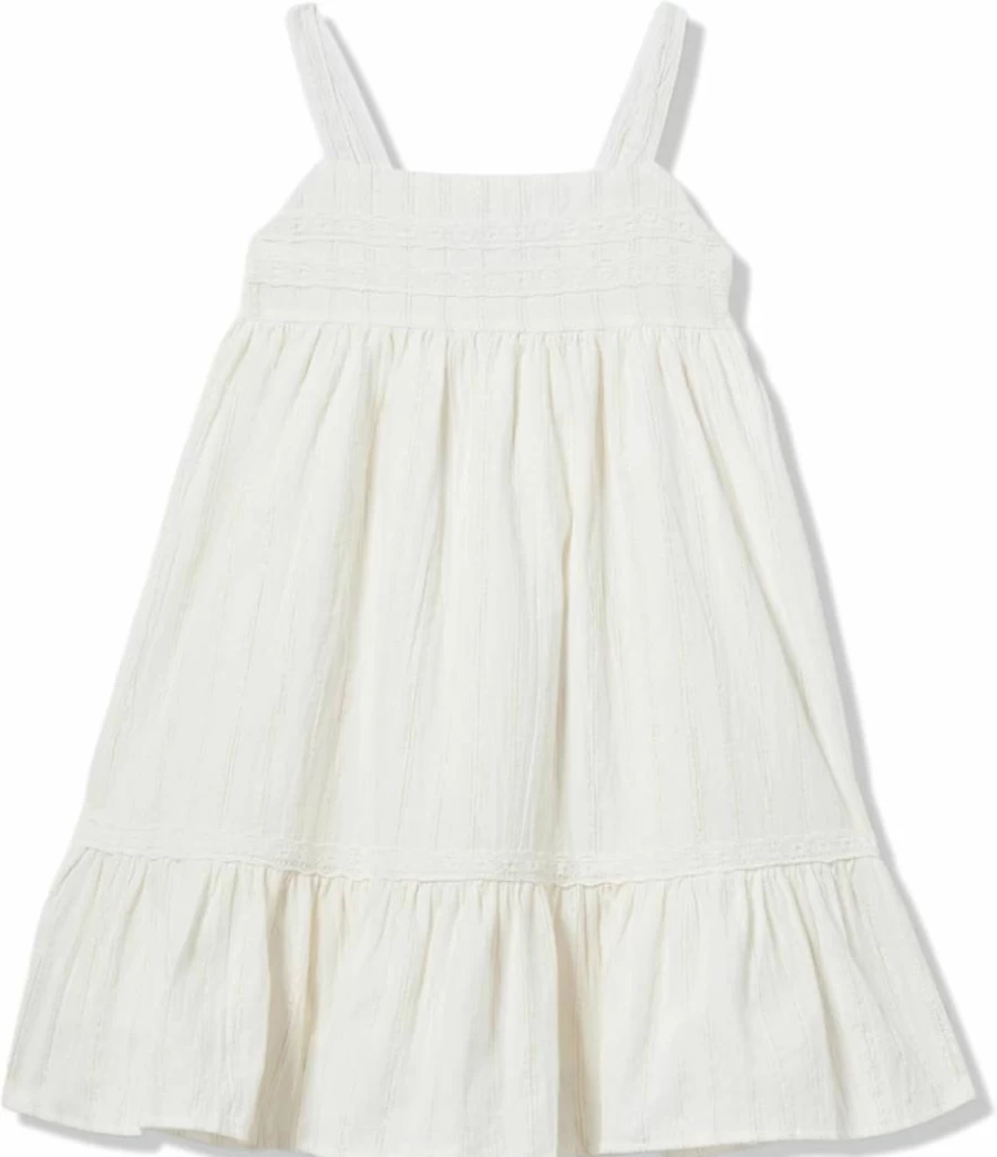 Calvin Klein Girls' Summer Floral Dress - Casual Short Sleeve A-Line Outfit for Toddlers