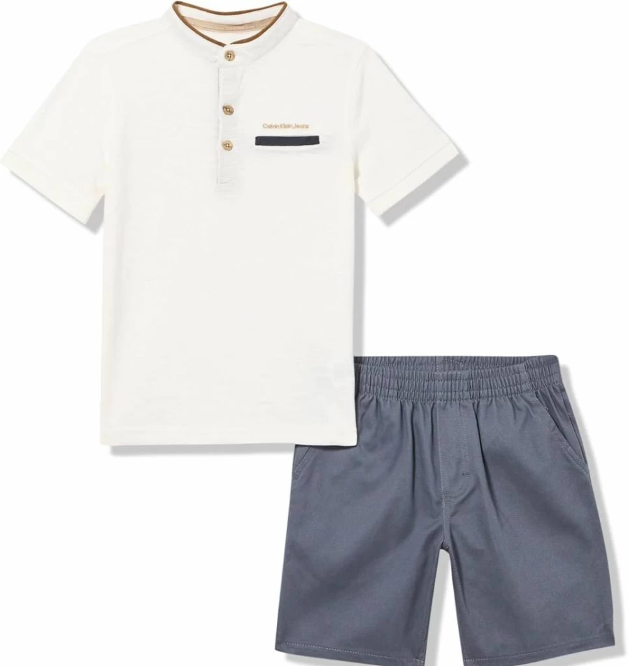 Calvin Klein Boys' 2-Piece Shorts Set for Kids - Comfortable Summer Outfit