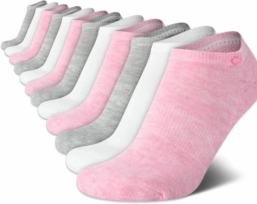 Calvin Klein Women's No-Show Socks 12-Pack - Low Cut Cushioned Athletic Socks for Women, Breathable Sports Ankle Socks (US Shoe Size 4-10)