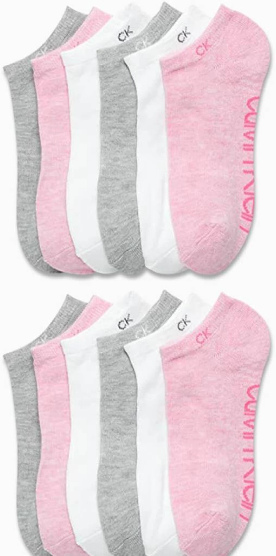 Calvin Klein Women's No-Show Socks 12-Pack - Low Cut Cushioned Athletic Socks for Women, Breathable Sports Ankle Socks (US Shoe Size 4-10)
