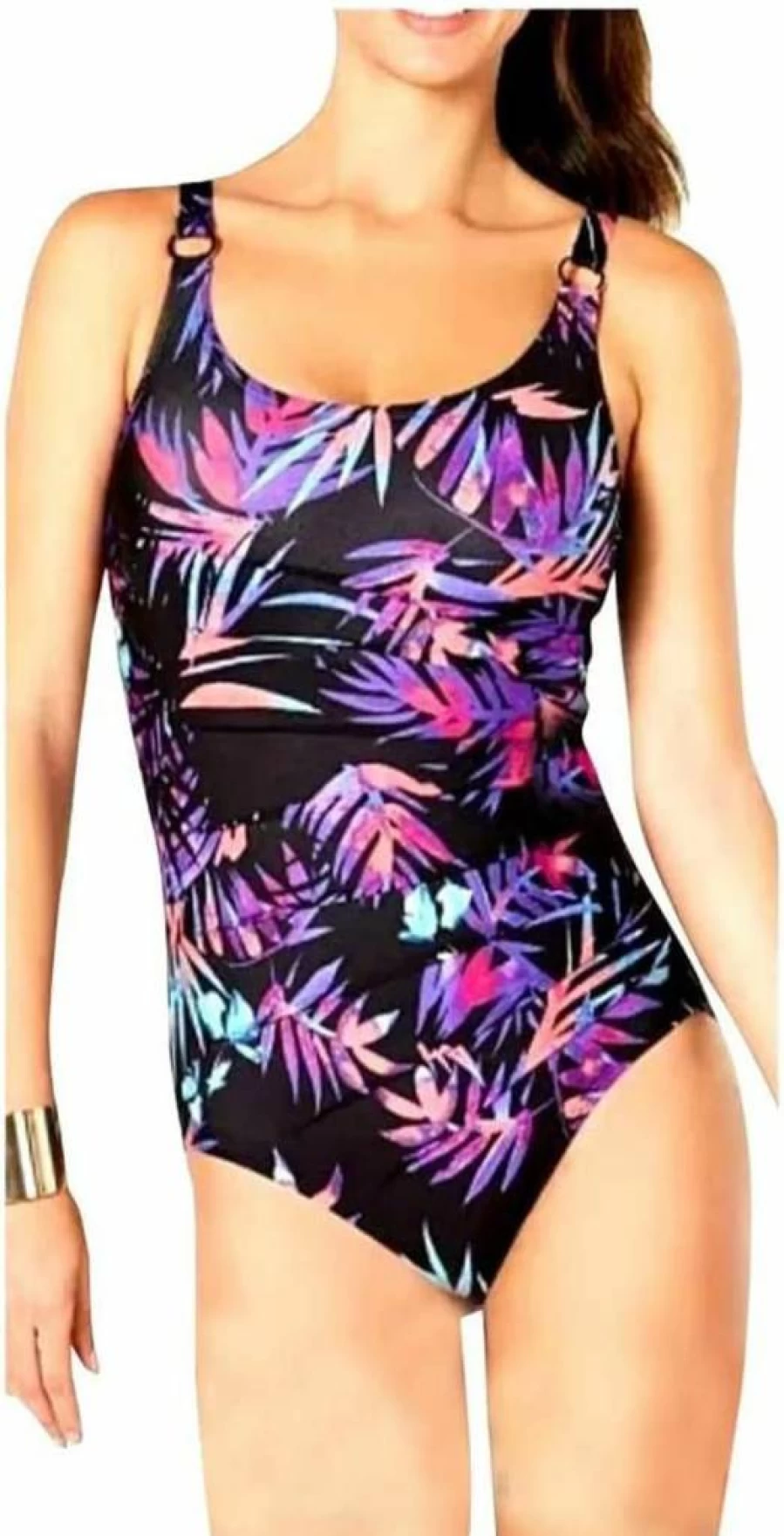 Calvin Klein Pleated-Front One Piece Swimsuit for Women - Stylish & Comfortable Bathing Suit