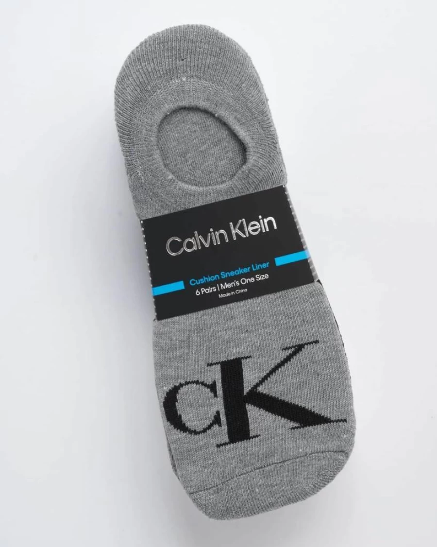 Calvin Klein Men's No Show Socks 6-Pack - Low Cut Cushioned Non-Slip Liner Socks for Sneakers & Loafers (Sizes 7-12)