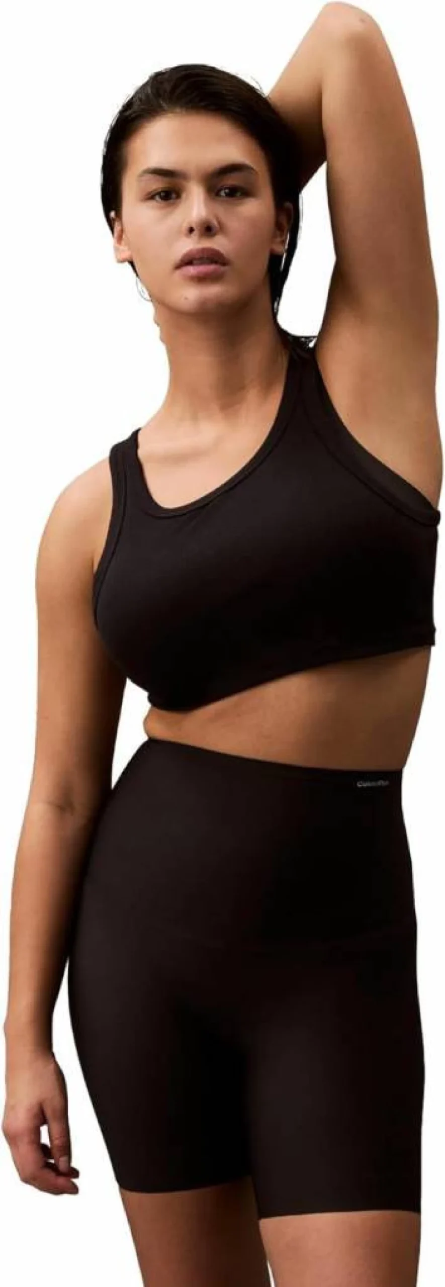 Calvin Klein Women's High-Waist Shapewear Shorts Second Skin Smoothing Mid-Thigh Bodyshaper