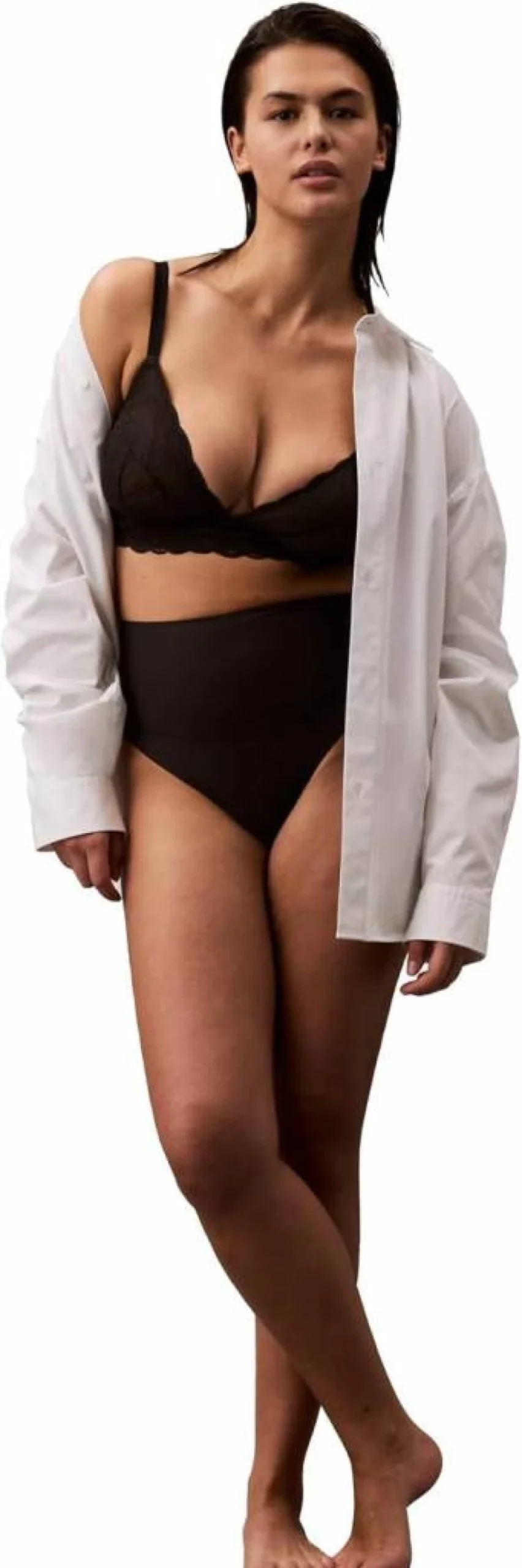 Calvin Klein Women's High-Waist Smoothing Thong Shapewear - Second Skin Invisible Panty