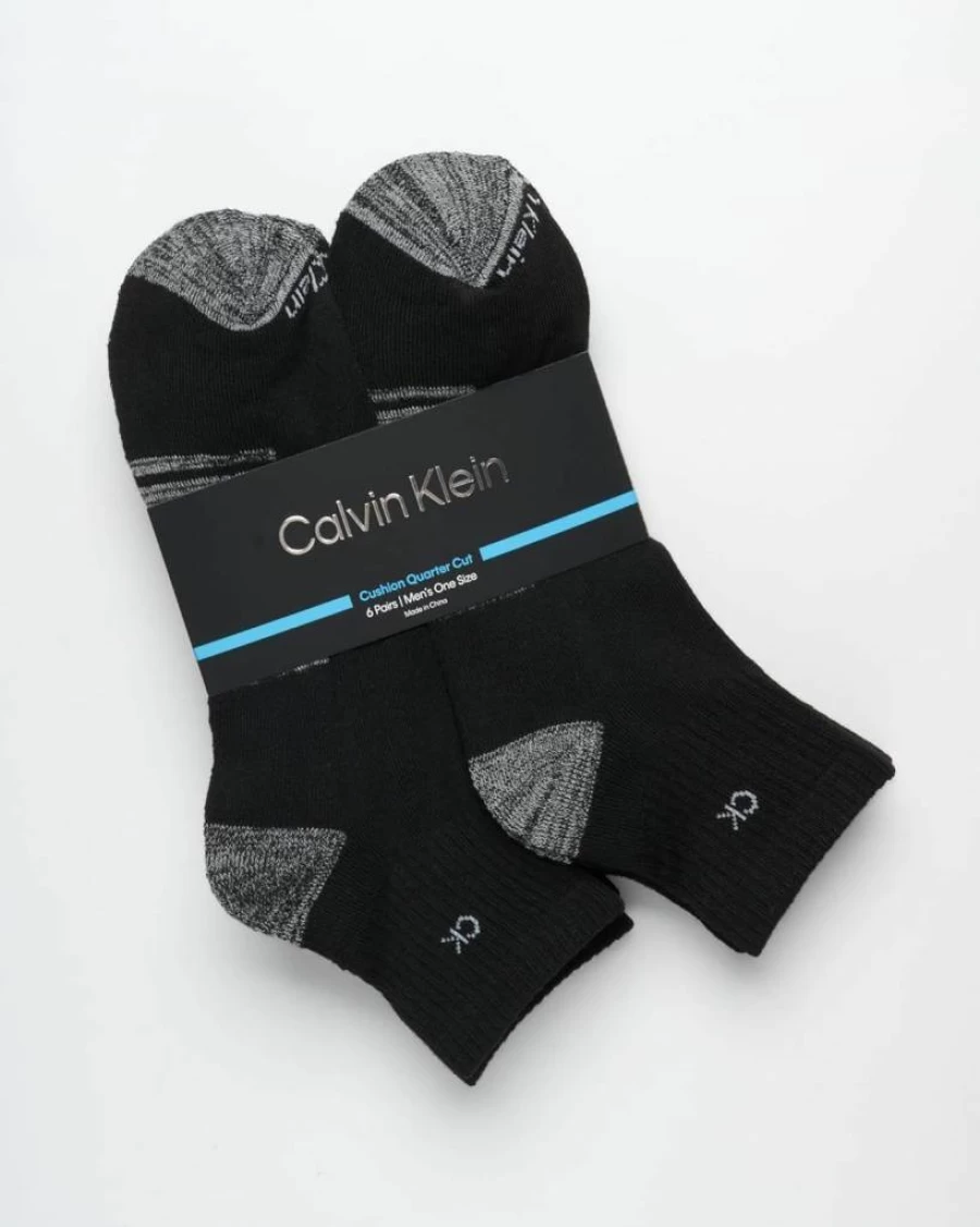 Calvin Klein Men's 6-Pack Breathable Cushioned Ankle Socks for Running, Workout & Athletic Performance (Sizes 7-12)