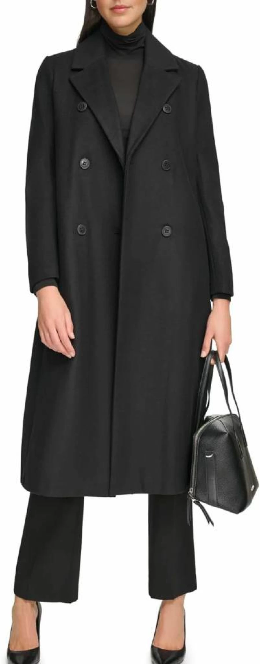 Calvin Klein Women's Wool Coat - Button Front, Full-Length Fit for Petite, Standard & Plus Sizes