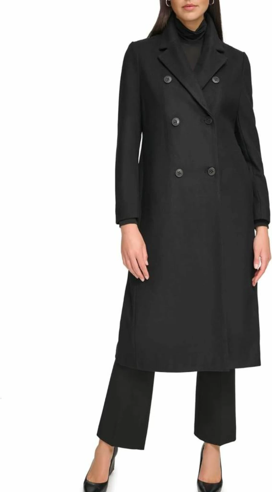 Calvin Klein Women's Wool Coat - Button Front, Full-Length Fit for Petite, Standard & Plus Sizes