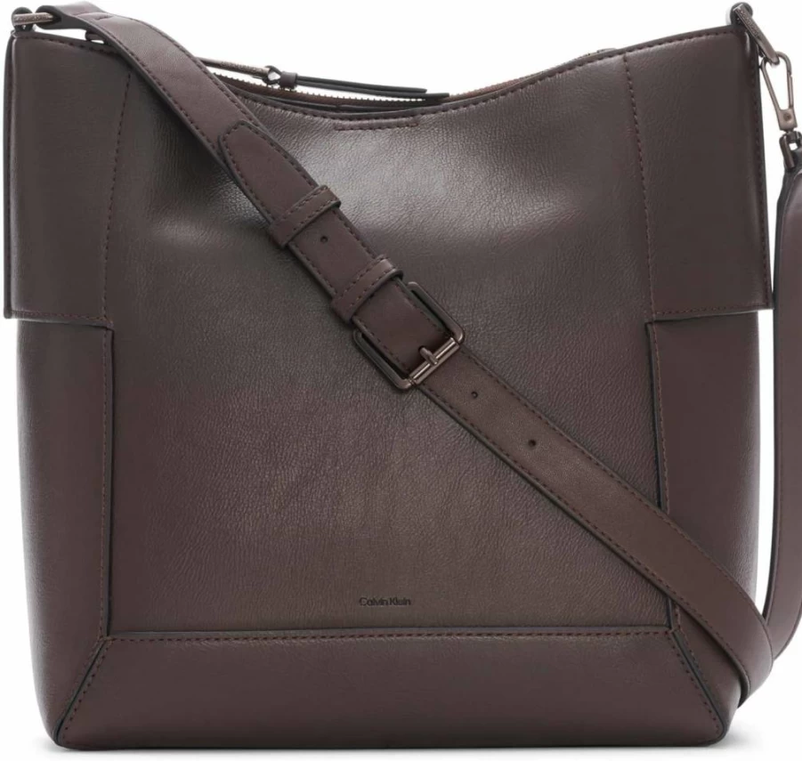 Calvin Klein Convertible Hobo Bag - Adjustable Shoulder & Crossbody Messenger Purse for Women