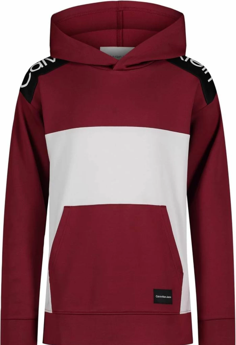 Calvin Klein Boys' Fleece Hoodie - Soft Long Sleeve Pullover for Kids