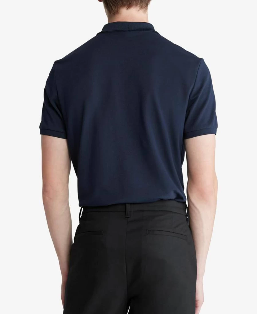 Calvin Klein Men's Performance Tech Zip Polo Shirt – Moisture-Wicking & Breathable Golf Polo for Active Lifestyle