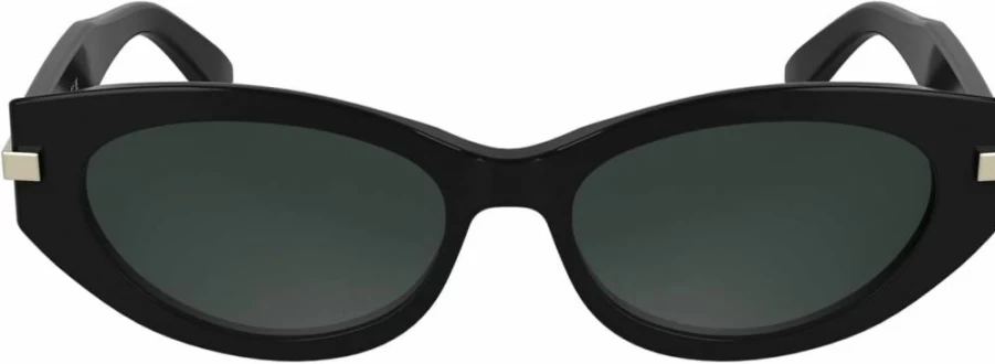 Calvin Klein Women's Black Sunglasses CK25502S with Solid Grey Lens - Classic Aviator Style