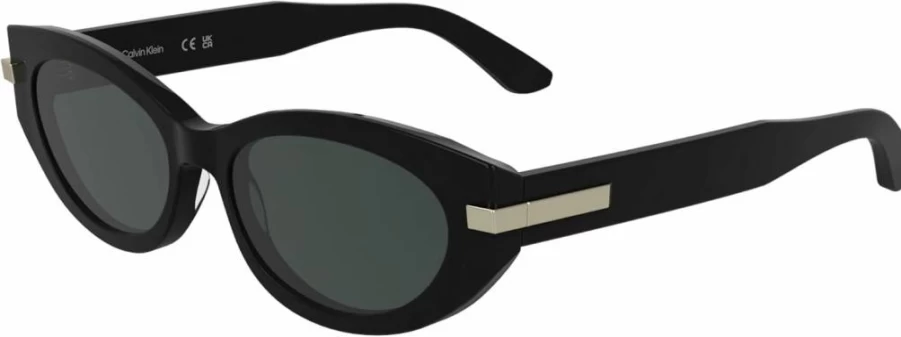 Calvin Klein Women's Black Sunglasses CK25502S with Solid Grey Lens - Classic Aviator Style