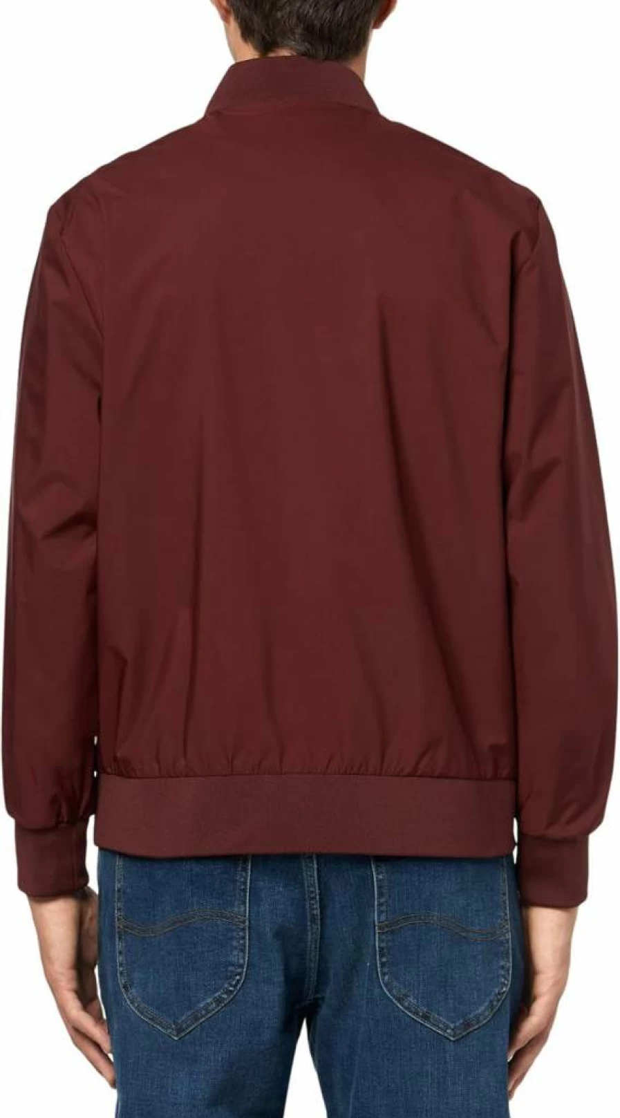 Calvin Klein Men's Matte Black Logo Bomber Jacket with Zip Closure