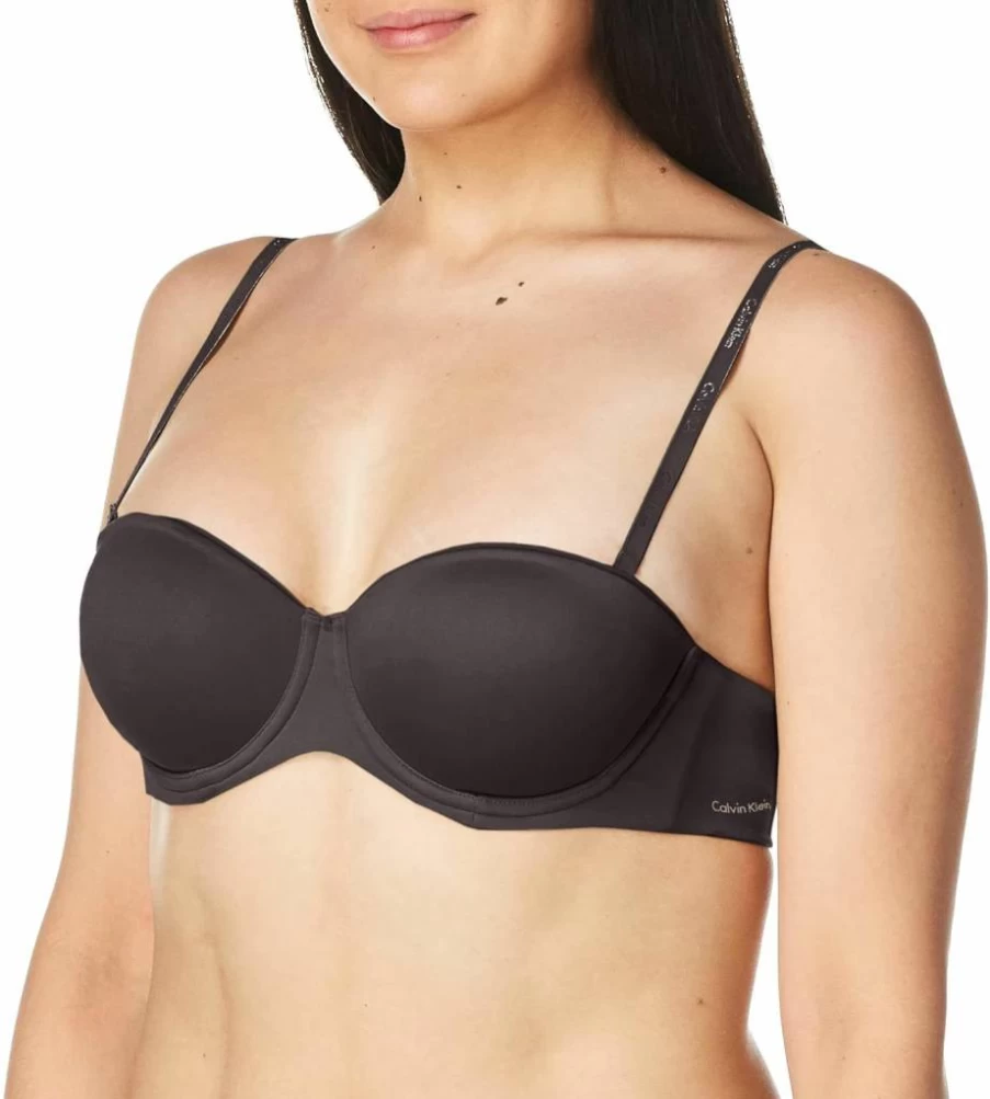 Calvin Klein Women's Strapless Bra - Comfortable and Supportive Underwire Push-Up Bra