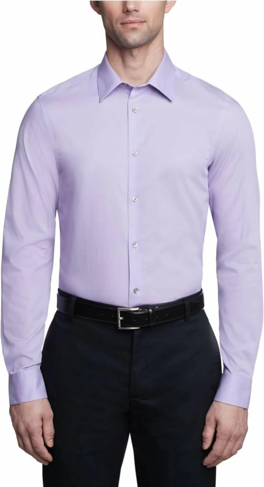Calvin Klein Men's Slim Fit Non-Iron Solid Dress Shirt - Amazon Exclusive Formal Wear