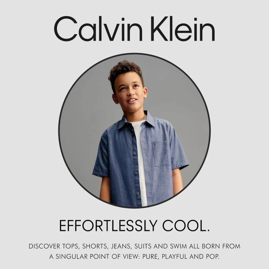 Calvin Klein Boys' Relaxed Fit Soft Cotton Short Sleeve Pocket T-Shirt with Logo