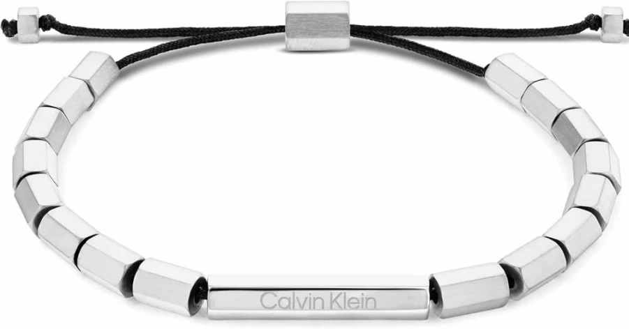 Calvin Klein Men's Stainless Steel Beaded Bracelet for Men - Modern Minimalist Jewelry Gift for Him