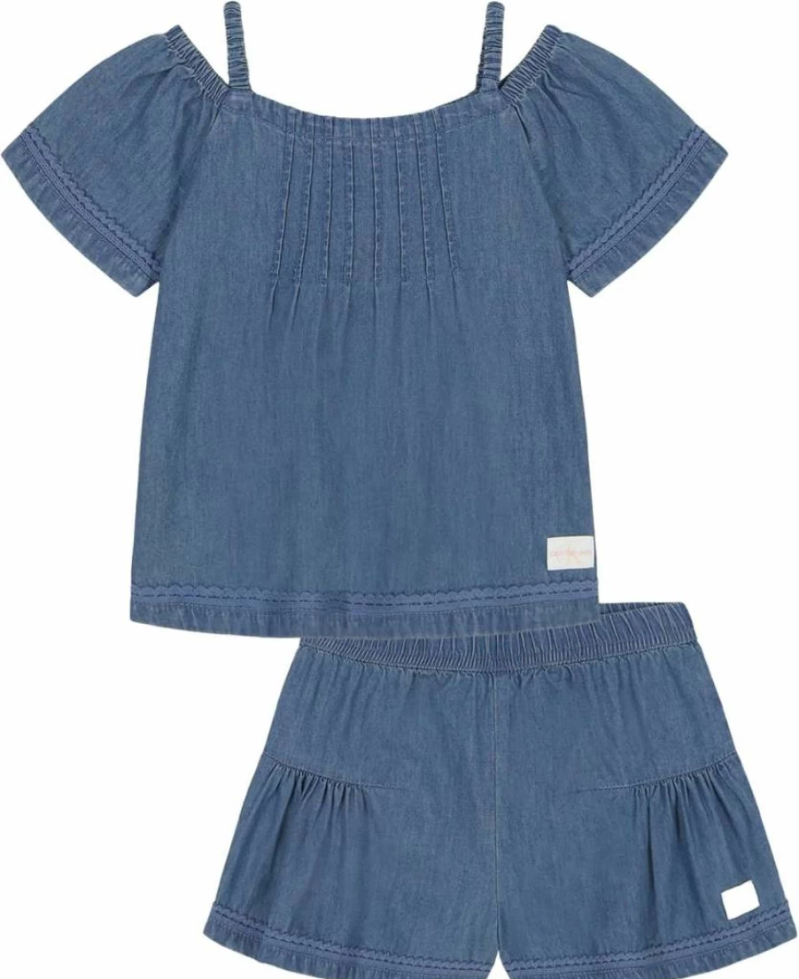 Calvin Klein Baby Boys' 2-Piece Cotton Shorts Set - Comfortable Summer Outfit for Toddlers