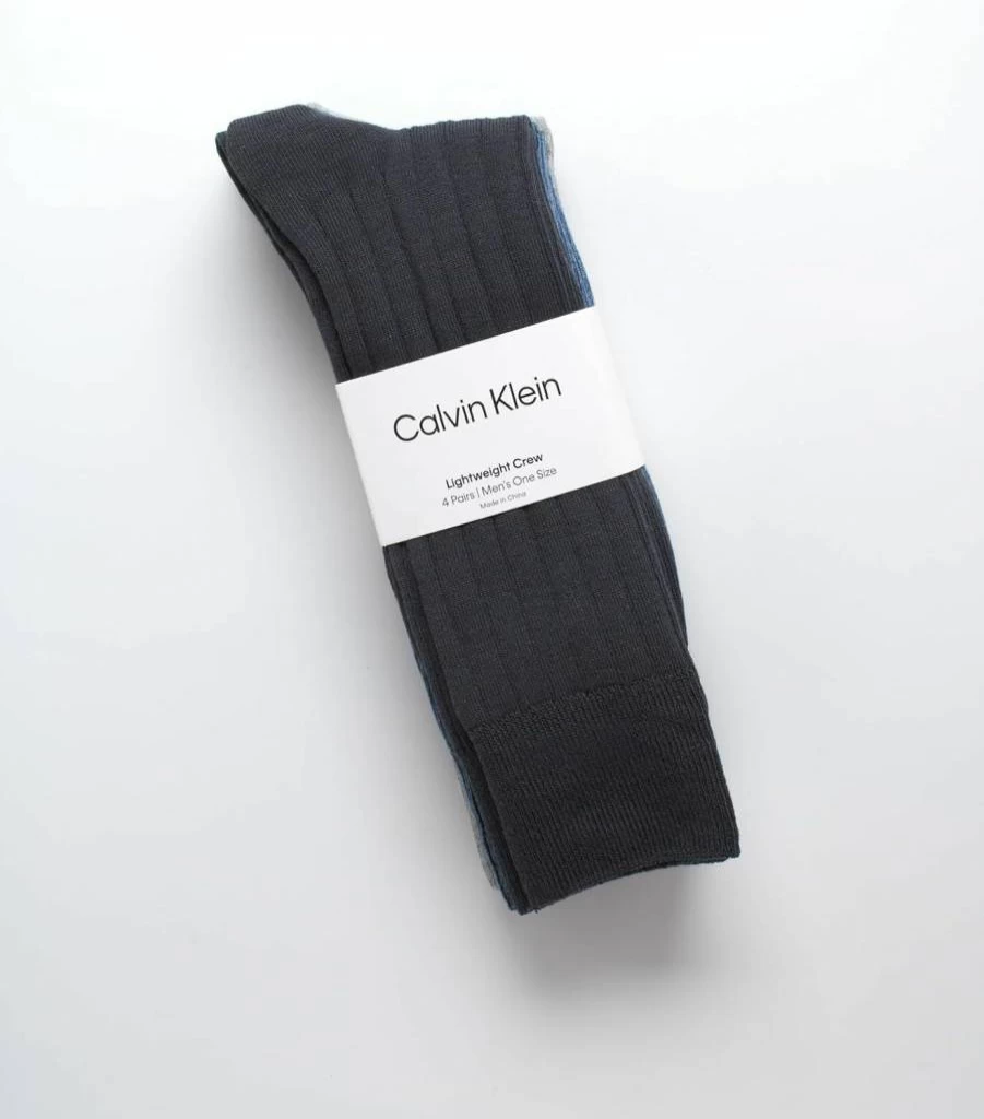 Calvin Klein Men's 4-Pack Lightweight Breathable Dress Socks - Soft Combed Cotton Blend Crew Socks for Men Size 7-12