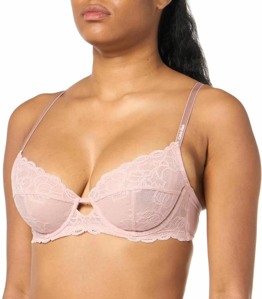 Calvin Klein Women's Unlined Lace Bra - Seductive Comfort Demi Cup Underwire Bralette