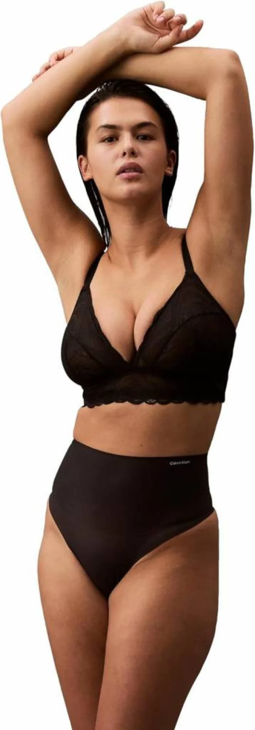 Calvin Klein Women's High-Waist Smoothing Shapewear Thong - Second Skin Comfort & Tummy Control Underwear