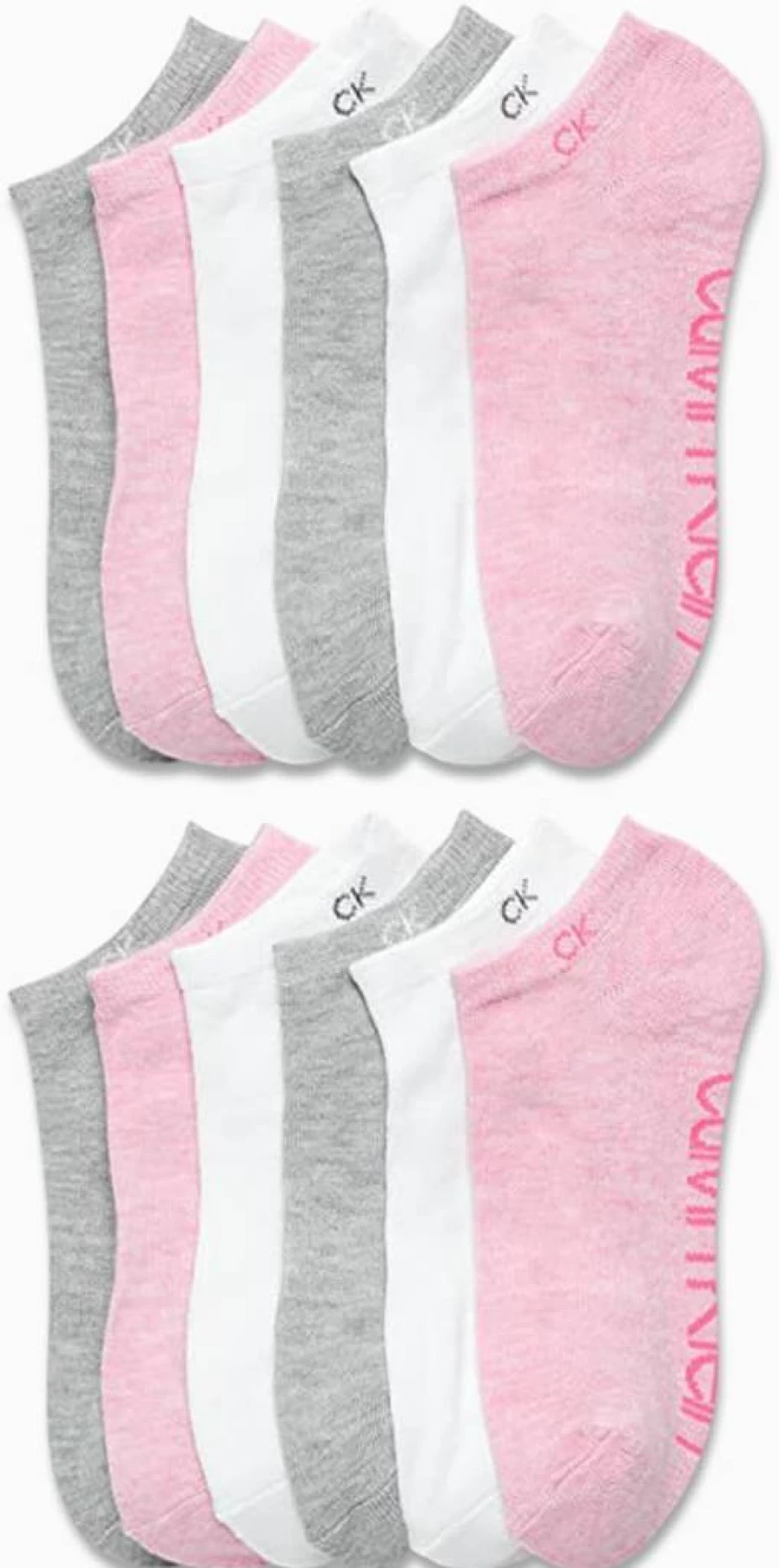 Calvin Klein Women's No-Show Socks 12-Pack - Low Cut Cushioned Athletic Socks for Women - Breathable Sports Socks Size 4-10
