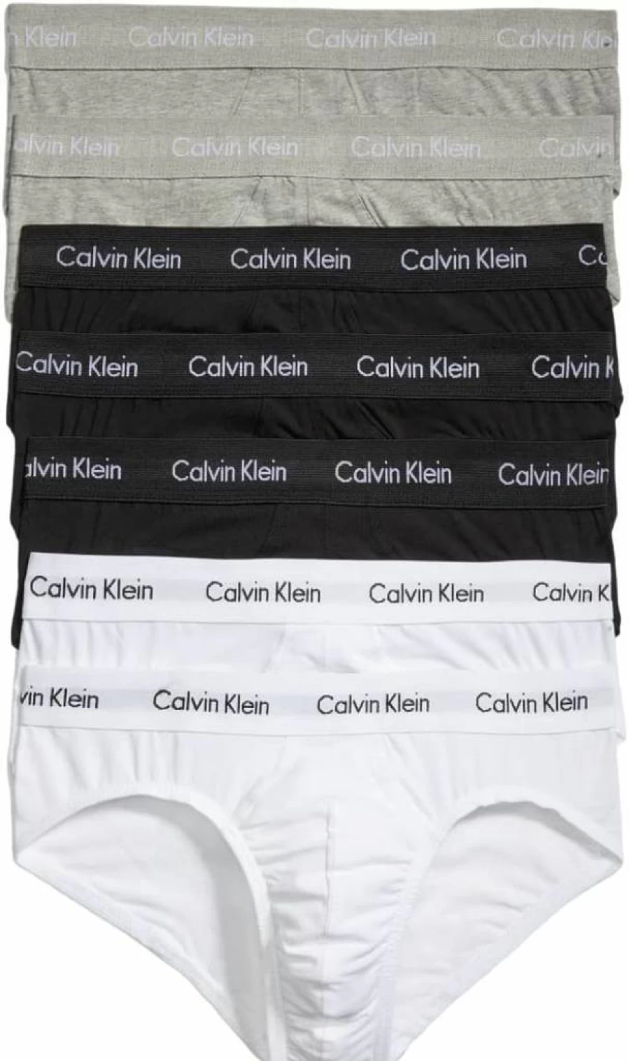 Calvin Klein Men's 7-Pack Cotton Stretch Hip Brief Underwear Multipack