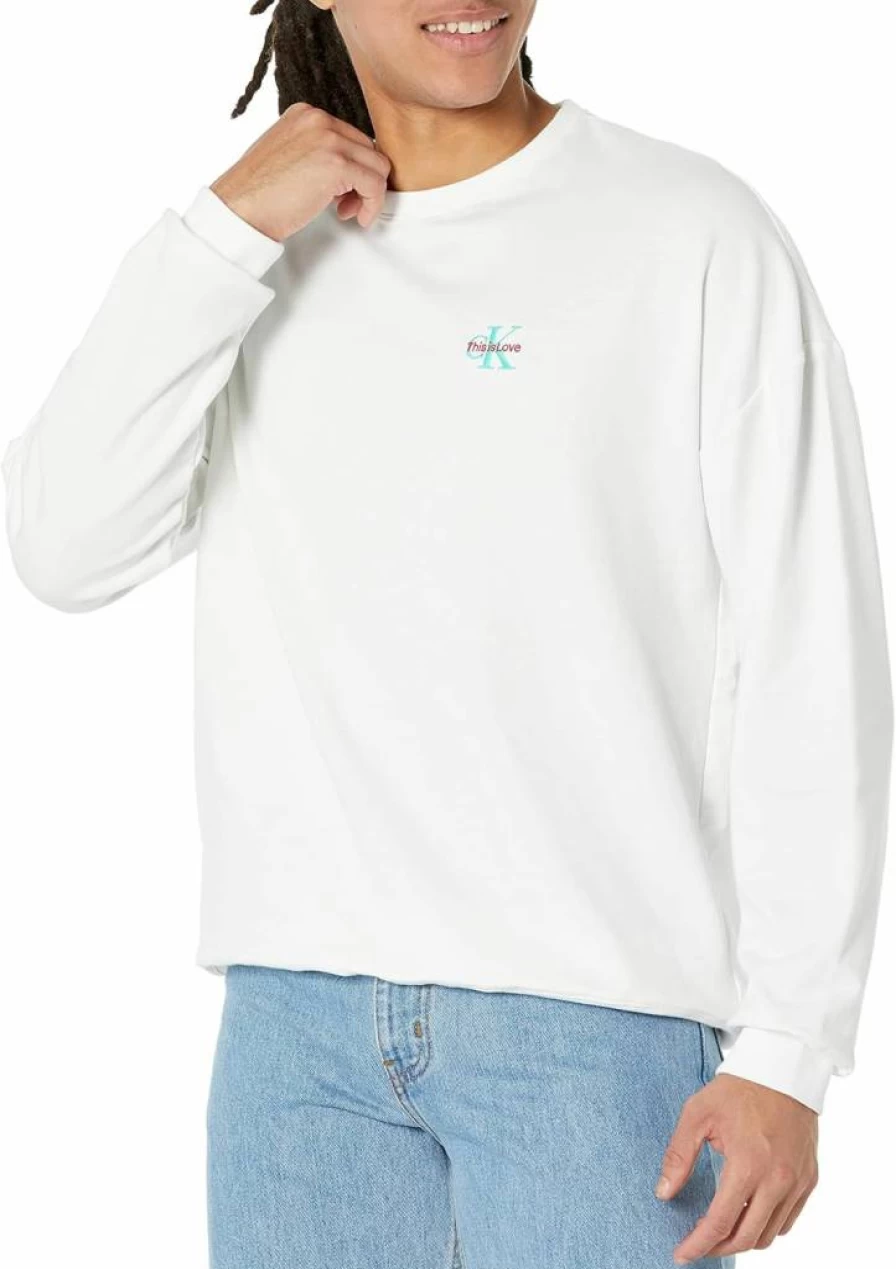 Calvin Klein Men's Pride This Is Love Long Sleeve Sweatshirt - LGBTQ+ Rainbow Graphic Pullover