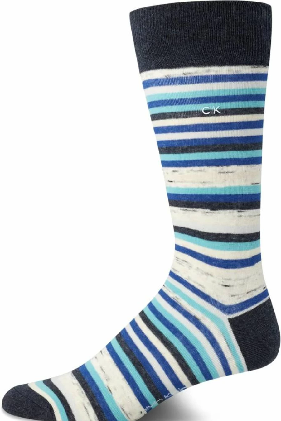 Calvin Klein Men's Crew Dress Socks - 1 Pair Soft Breathable Egyptian Cotton Blend with Stay-Up Cuff for Comfort