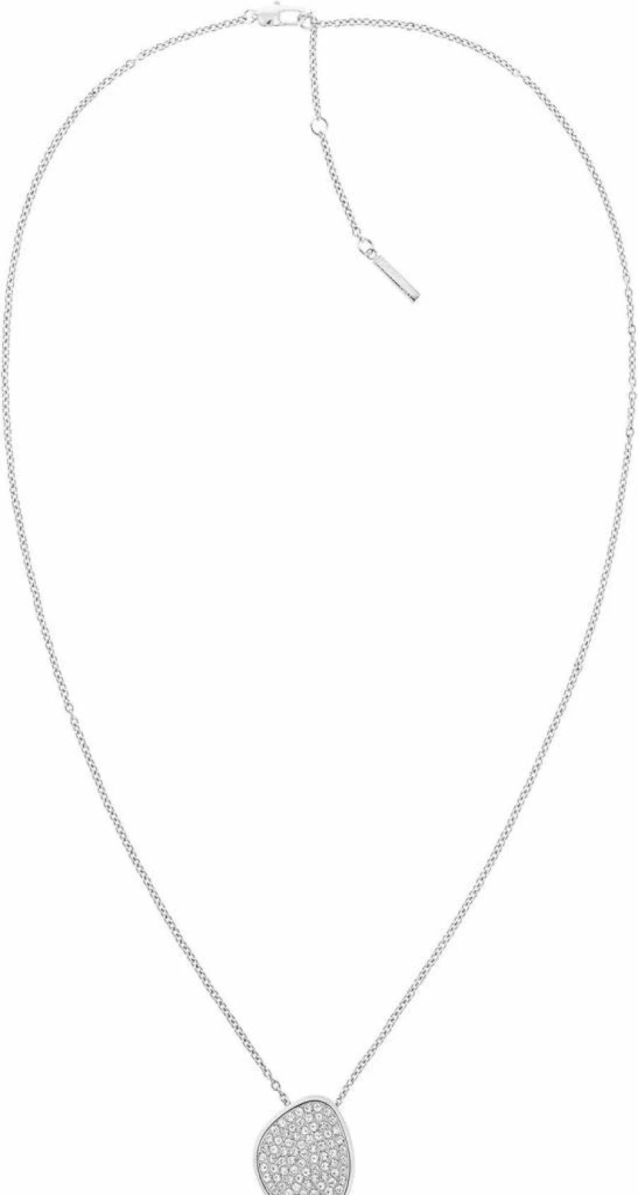 Calvin Klein Women's Crystal-Embellished Stainless Steel Necklace in Silver | Model 35000222