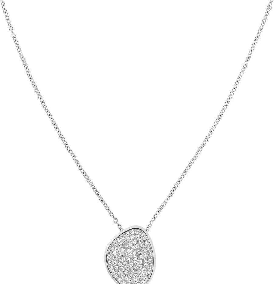 Calvin Klein Women's Crystal-Embellished Stainless Steel Necklace in Silver | Model 35000222