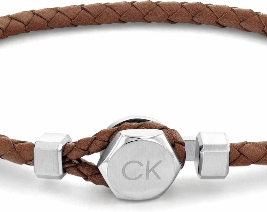 Calvin Klein Men's Genuine Leather Bracelet – Stylish & Durable Designer Jewelry for Men