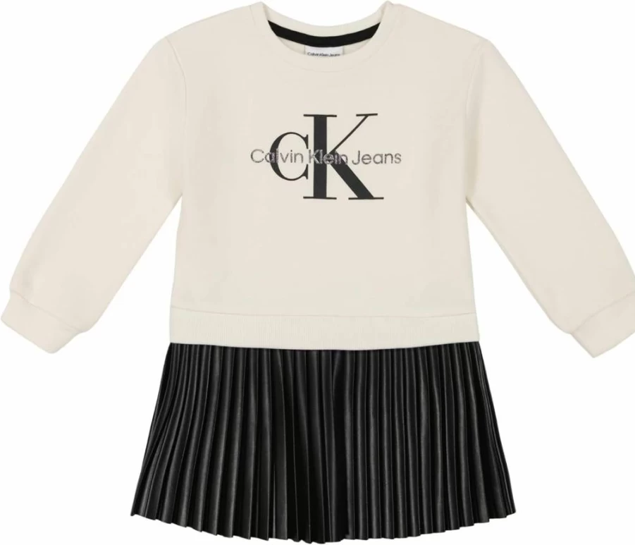 Calvin Klein Girls' Summer Floral Dress - Casual Kids' Cotton Dress for Toddlers