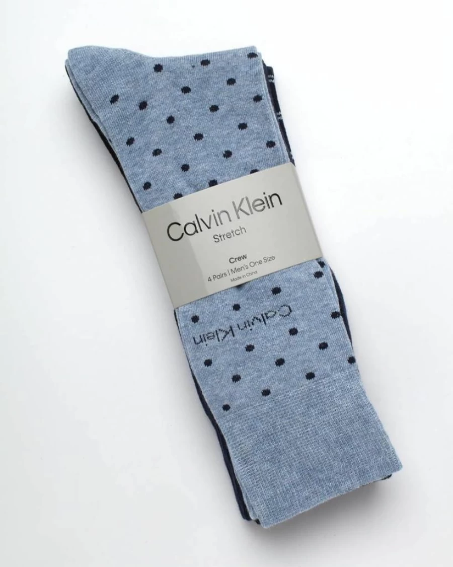 Calvin Klein Men's Cotton Blend Dress Socks 4-Pack - Soft Comfort Crew Socks for Men Sizes 7-12 - Stay Up Cuff Casual & Formal Socks