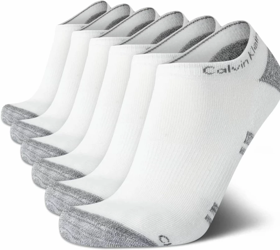 Calvin Klein Men's No Show Ankle Socks 6-Pack - Lightweight Breathable Comfort Casual Athletic Socks