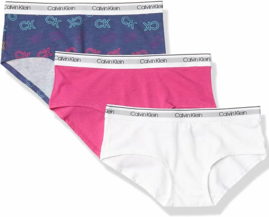 Calvin Klein Girls' Cotton Hipster Underwear Multipack - Soft Modern Comfort for Teens