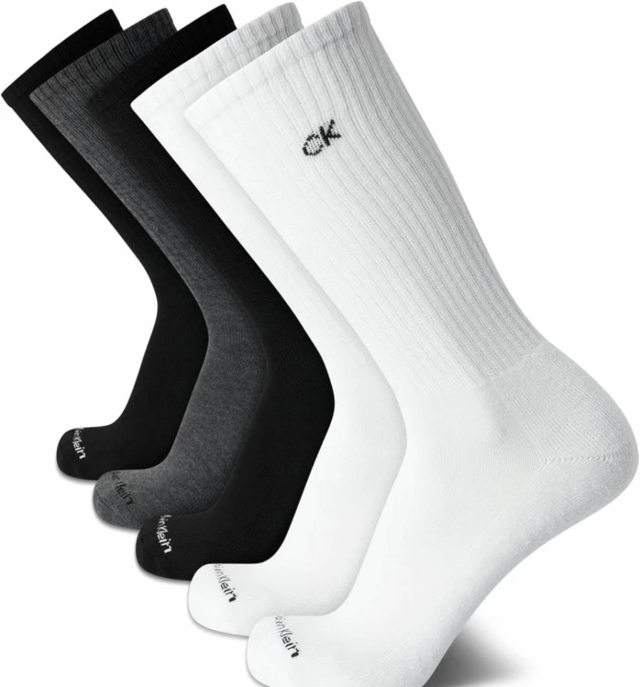 Calvin Klein Men's Athletic Crew Socks 5-Pack - Mid Calf Casual Socks for Men Size 7-12 | Comfortable Everyday Socks