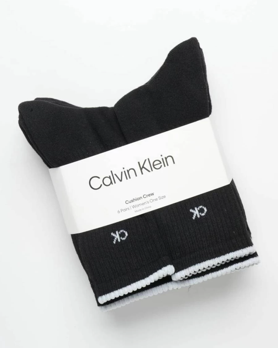 Calvin Klein Women's 6-Pack Cushioned Athletic Crew Socks for Comfort & Support