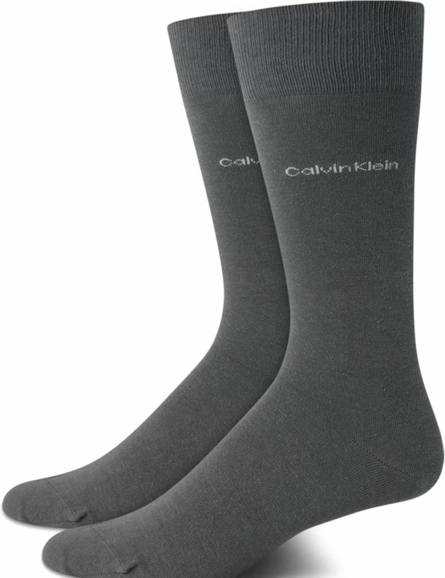 Calvin Klein Men's Dress Socks 2-Pack - Soft Egyptian Cotton Blend Crew Socks for Men Sizes 7-12 with Stay-Up Cuff