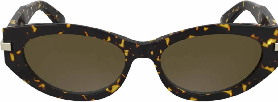 Calvin Klein Women's Havana Brown Lens Sunglasses CK25502S - Classic Aviator Style