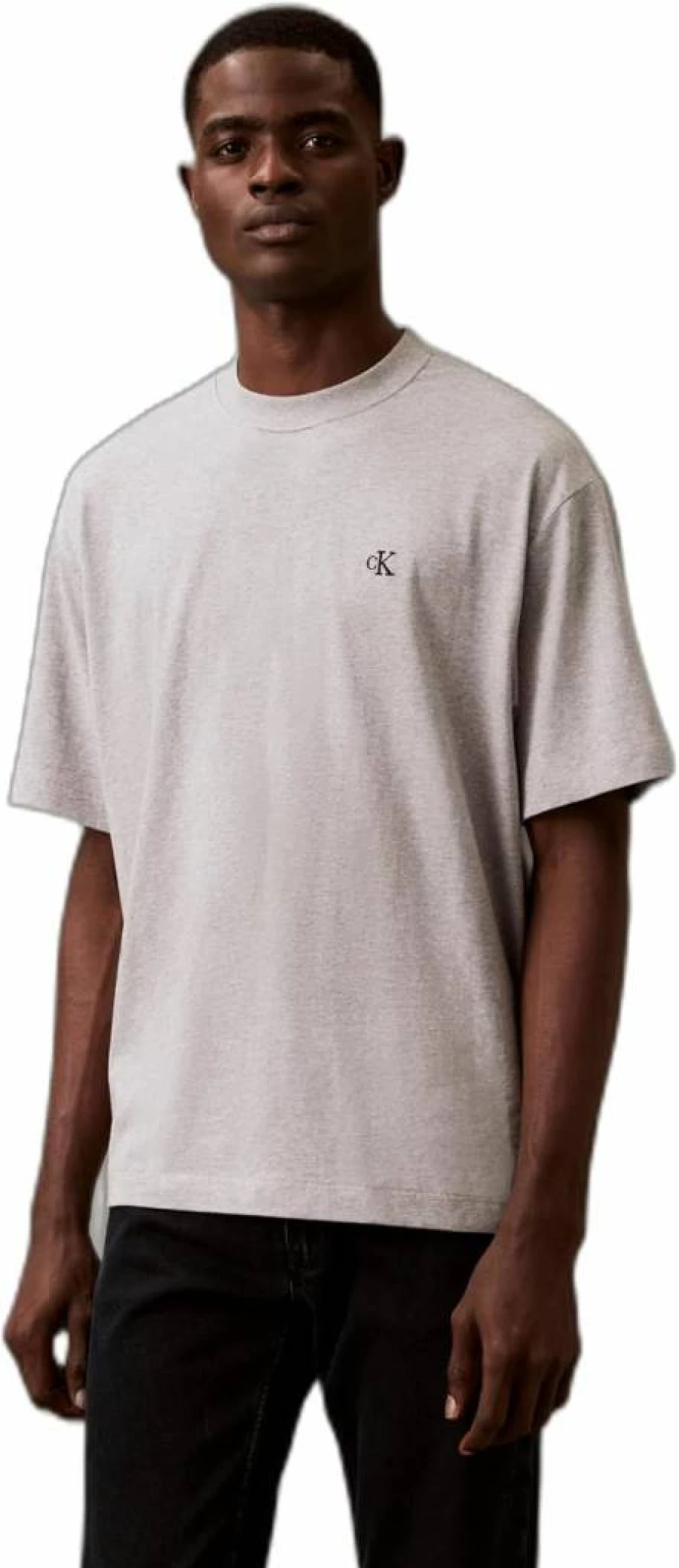 Calvin Klein Men's Relaxed Fit Monogram Logo Cotton Crewneck T-Shirt for Casual Wear