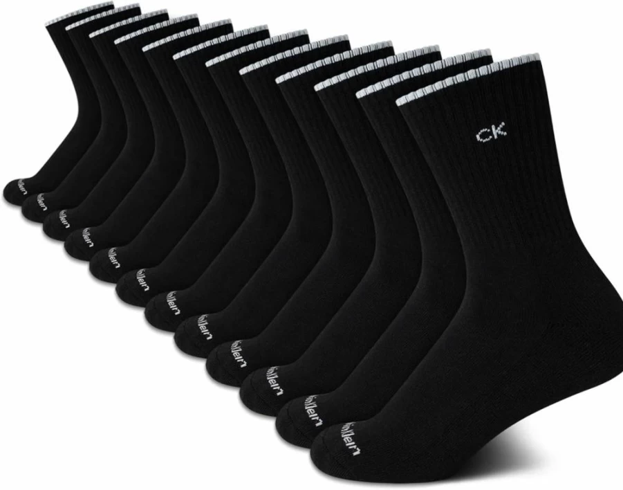 Calvin Klein Women's 12-Pack Cushioned Athletic Crew Socks for Comfort & Support