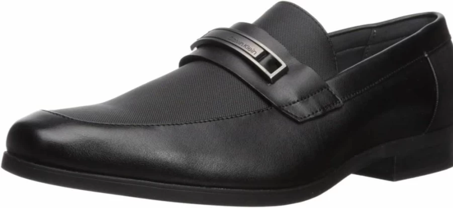 Calvin Klein Jameson Men's Genuine Leather Loafers – Classic Slip-On Dress Shoes for Men
