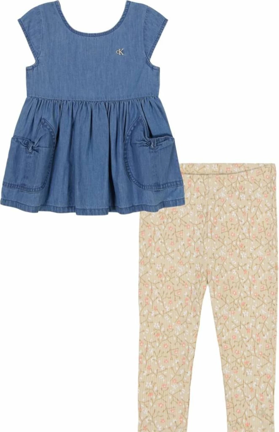Calvin Klein Girls 2-Piece Capri Set | Cotton Summer Outfit for Kids