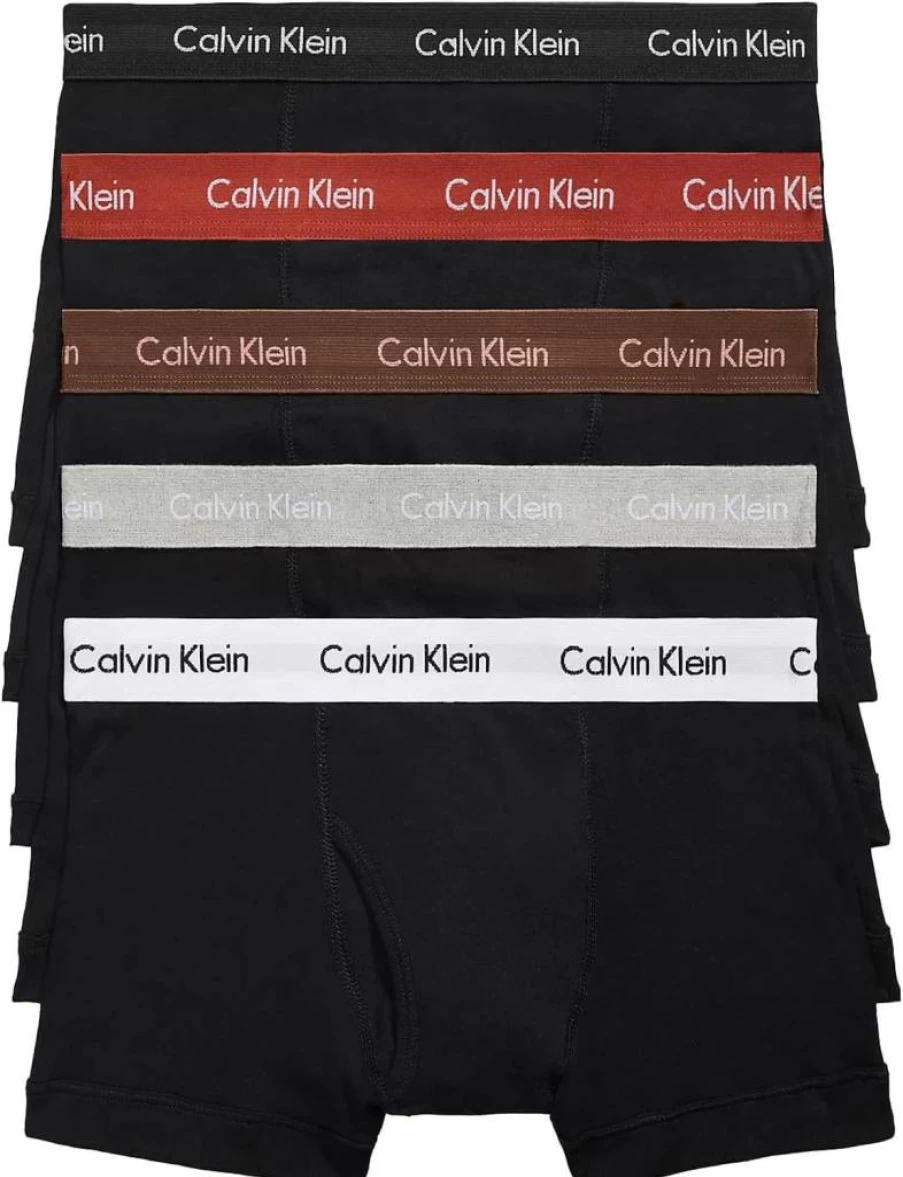 Calvin Klein Men's Cotton 5-Pack Classic Trunk Underwear Briefs Comfortable Fit